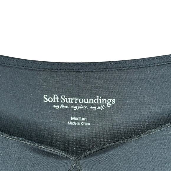 SOFT SURROUNDINGS Black Diamond Cutout Long Sleeve Midi Dress Women's Medium - Picture 6 of 6